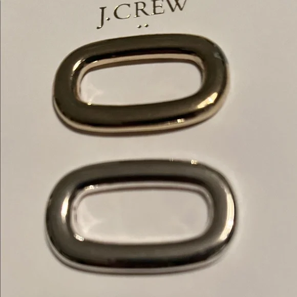 J. Crew Gold/Silver Set of Two Metal Oval Hair Clips/NWT - Picture 8 of 10